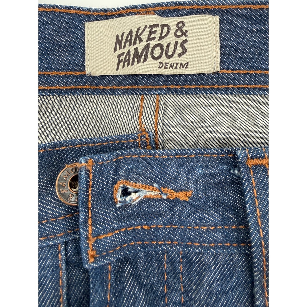Naked & Famous Denim Jeans Men 36 Blue Weird Guy Natural Indigo Selvedge 015013